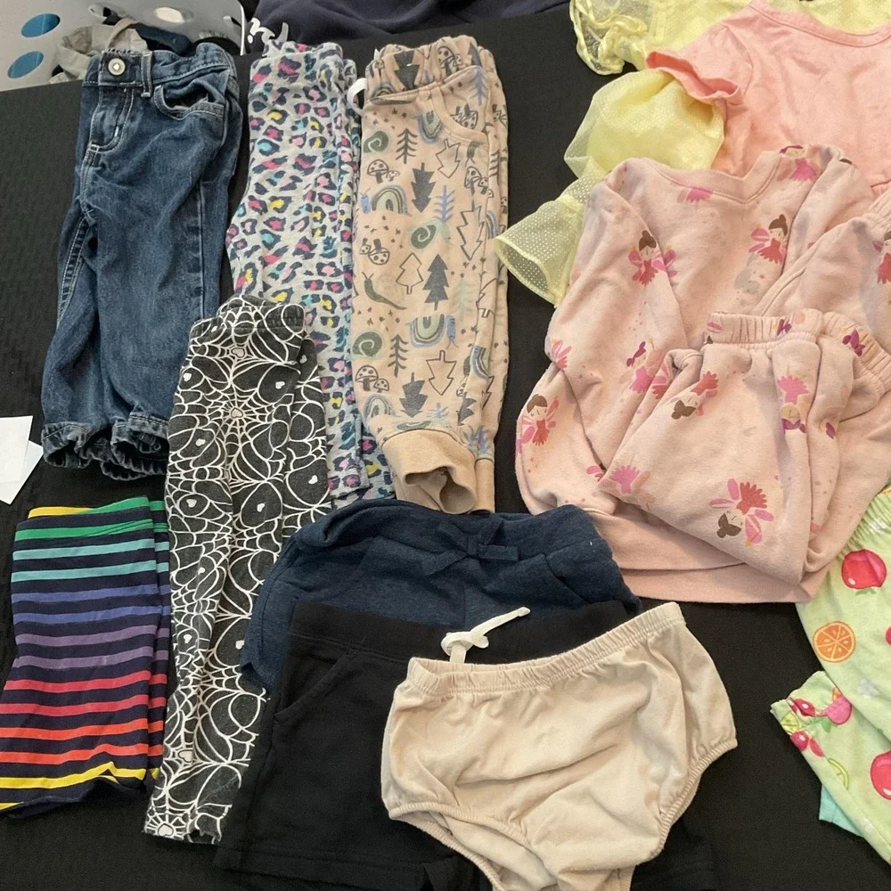 Mixed Brands Clothes Lot of 22pcs Girls 2T/24m Dresses Tops Pants Pajamas Disney